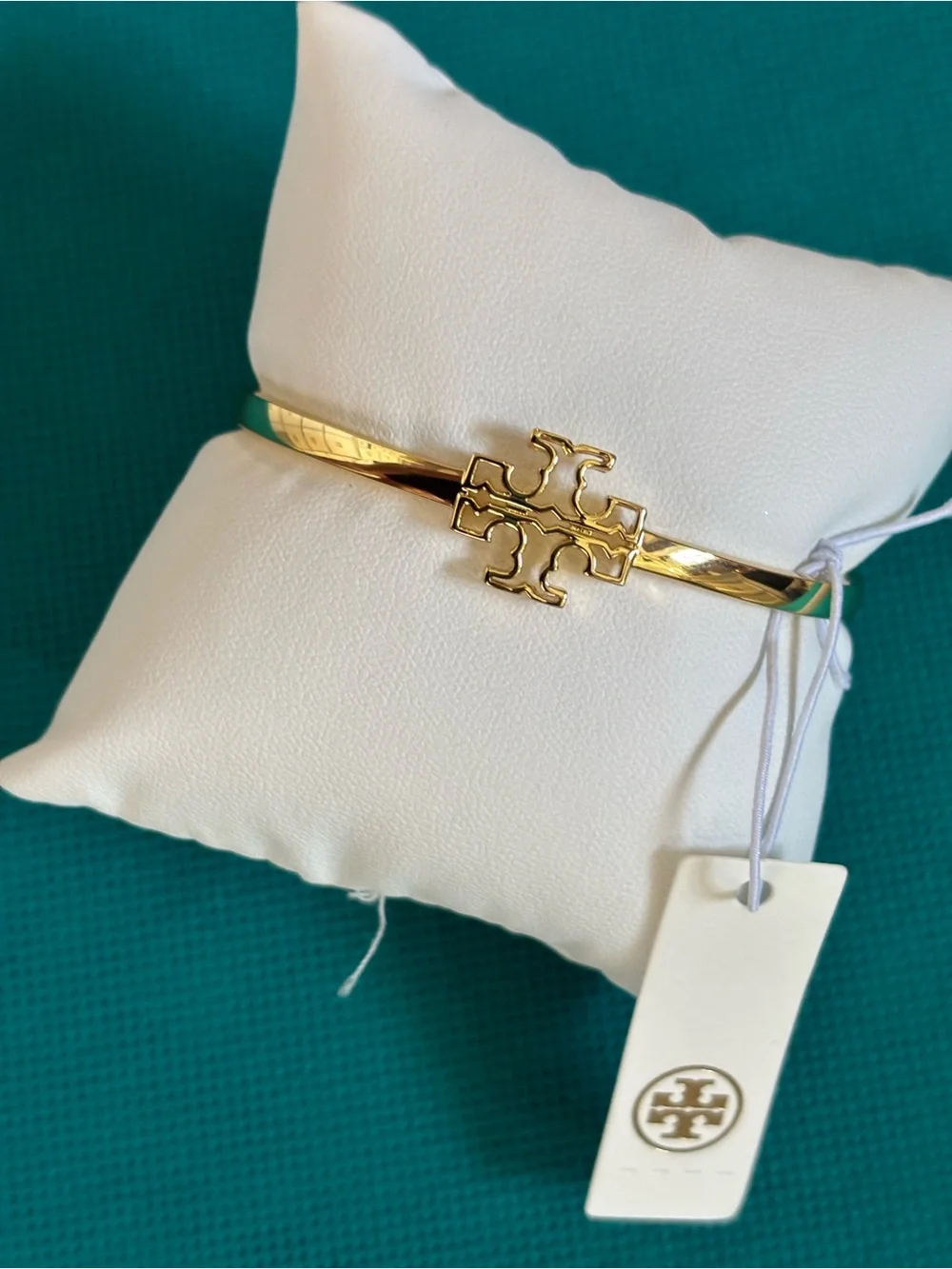 Tory Burch Gold Double-T Slim Bangle Bracelet
